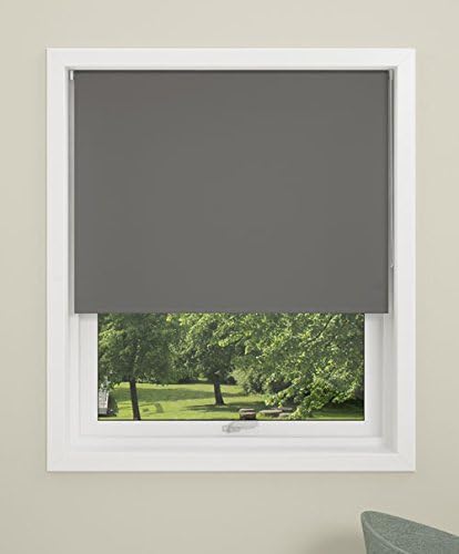 DEBEL Mini Roller Blind, Uni, Polyester, Grey, 80 x 150 cm