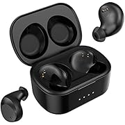 True Wireless Earbuds Bluetooth 5.0 Headphones, Clear Voice Call in-Ear Headset IPX7 Waterproof 40H Wireless Charging Case Sports Earphones (Black)