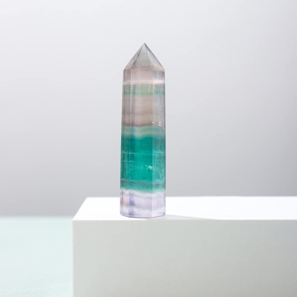 Cristal fluorite verte Youther baguette brute décoration de bureau 70mm