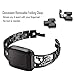 Mtozon Stainless Steel Bands Compatible with Fitbit Versa 2/Versa Lite/Versa for Women, Luxurious Bling Bracelet with Rhinestone Metal Wristbands, Black