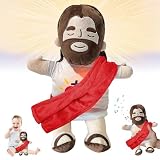 Freefire Poupée en Peluche de Jésus Respirant, Jésus en pour soulager Le Stress, poupée en Peluche Respirante avec Respiration et lumière réalistes (Rouge)