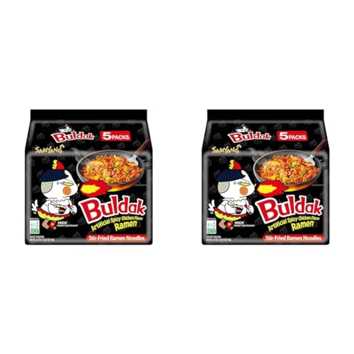 Samyang Buldak Spicy Ramen, Hot Chicken Ramen, Korean Stir-Fried Instant Noodle, Original, 1 Bag with 10 Pack