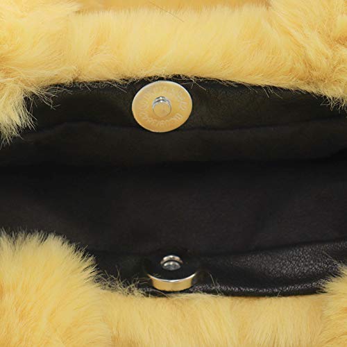 Bolso tote pequeño fluffy amarillo sonrisa Y2K miniatura 5