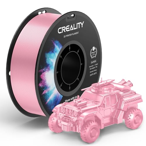 Creality PETG Filament 3D Printer Filament 1.75mm:Excellent Stability & Great Toughness PETG Filament Dimensional Accuracy +/- 0.02 mm 1kg (2.2 lbs) for FDM 3D Printer Pink