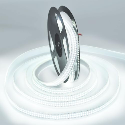 Image of SUYOOULIN LED Strip Lights, 16.4ft Dimmable DC 12V SMD 2025 Double Rows 3120 LEDs 65000LM Super Bright LED Ribbon Strip, Tube Waterproof IP67 for Home Party Decoration (Daylight White 6500K)