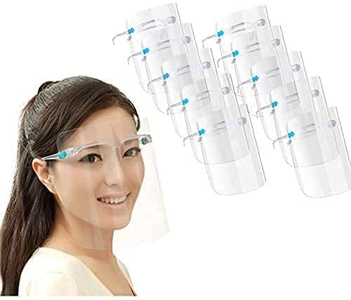 TUZHE Protezione integrale per il viso Antiappannamento Visiera di protezione completa in plastica trasparente con cinturino regolabile per adulti