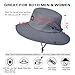 Sireck Fishing Hat, UPF50+ Wide Brim Sun Hat for Men Women, UV Protection Hiking Beach Bucket Hats Summer Safari Hat (Gray)