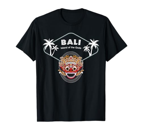 Bali Barong Mask Palms Indonesia Penida Gift Ubud Souvenir T-Shirt