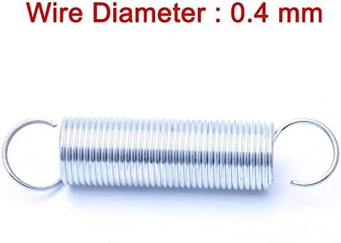 テンションエクステンションスプリング 亜鉛メッキ オープンフック 小さなスプリング 家具用ツール ワイヤー直径0.4mm 外径3mm
