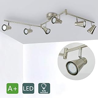 DLLT 6-Light Flexible Track Lighting Rail, Modern Directional Led Spot Ceiling Light Fixture