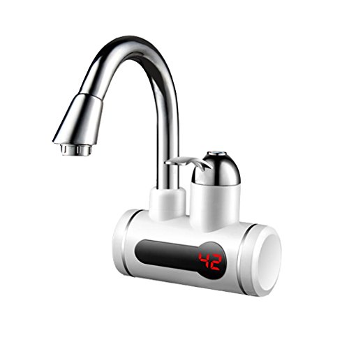 Coco 220 V 3KW Elektrische Tankless Durchlauferhitzer Wasserhahn Küche Home Einrichtungen Küche, badezimmer, waschraum (Farbe : Weiß, größe : 3KW) Cover