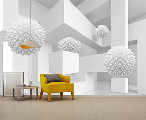 Reyhui 3D Wallpaper Abstract Tunnel Space Stereo Wall Mural Metal Ball Tapiz Para Pared For Bedroom Living Room Tv Background Wall Studio (Not Self-Adhesive) #TOP2