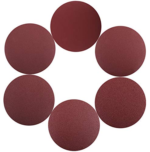 Jucoan 60 Pack 6 Inch Sanding Discs, 6 Assorted Grits Hook and Loop Aluminum Oxide Sandpaper for Sanding Grinder Polishing Accessories, 10 of Each Grit (80 100 120 180 240 400)
