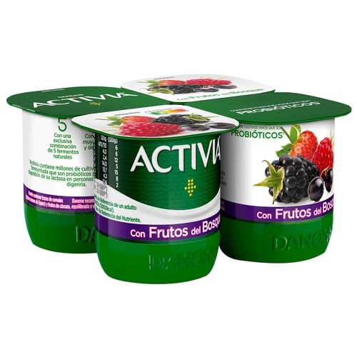 ACTIVIA PROBIOTICOS NATURALES (PACK 4 Und.) DANONE REFRIGERADO 4x120Gg. (FRUTAS DE BOSQUE)