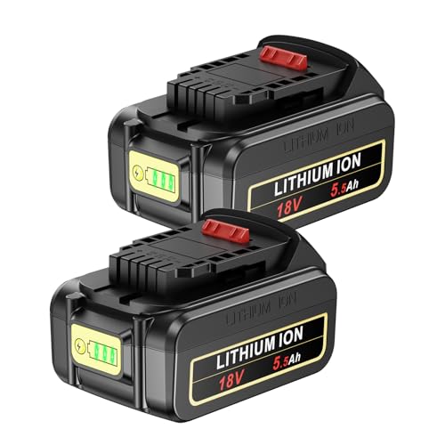 ASUNCELL Batteria Ricaricabile 18V 5500mAh Per Dewalt – Con Caricatore Incluso