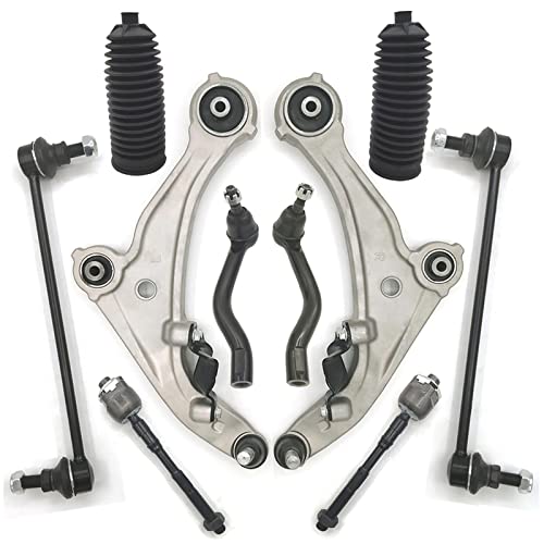 Frenzybro Suspension Kit Front Lower Control Arms W/Ball Joints Outer Inner Tie Rods End Links Bellows Replacement For Nissan Altima 2007-2013 -K620195 K620196 K750094 Ev800356 #TOP9
