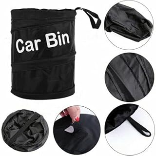 T8PRO Black Portable Collapsible Car Bin | Trash Can| Bin| Car Bin | Car Accessories | Rubbish Bin | Car Gadgets | Storage Basket | Pop-up Leak Proof Trash Bin Basket Waste Bin.