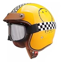 Casco Jet Vintage Per Moto E Scooter - Leggero (800g), DOT, Per Uomo E Donna