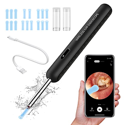 Ear Wax Removal Tool Wireless Otoscope, Portable Earwax Remover Ear Cleaner with 1920P HD Camera, 6 LED Lights and 18 Pcs Ear Spoons, Ear Scope Wax Remover kit for iPhone, iPad & Android Smart Phones