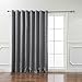 Best Home Fashion Wide Width Thermal Insulated Blackout Curtain - Antique Bronze Grommet Top - Grey - 100"W x 84"L - (1 Panel)