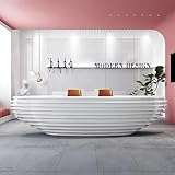 Empfangstresen, 274 cm (108 Zoll) Kassentheke, Verkaufstheke, Lieferung in einem Stück, für Bekleidungsgeschäfte, Schönheitssalons, Empfangsräume, Büros, Boutiquen, individuelles Logo