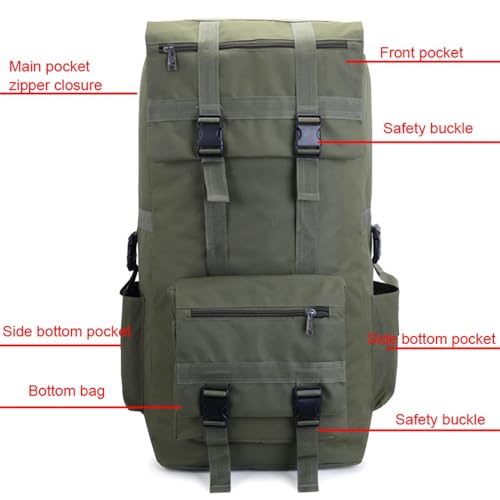 Mochila impermeable para senderismo 120L verde miniatura 7