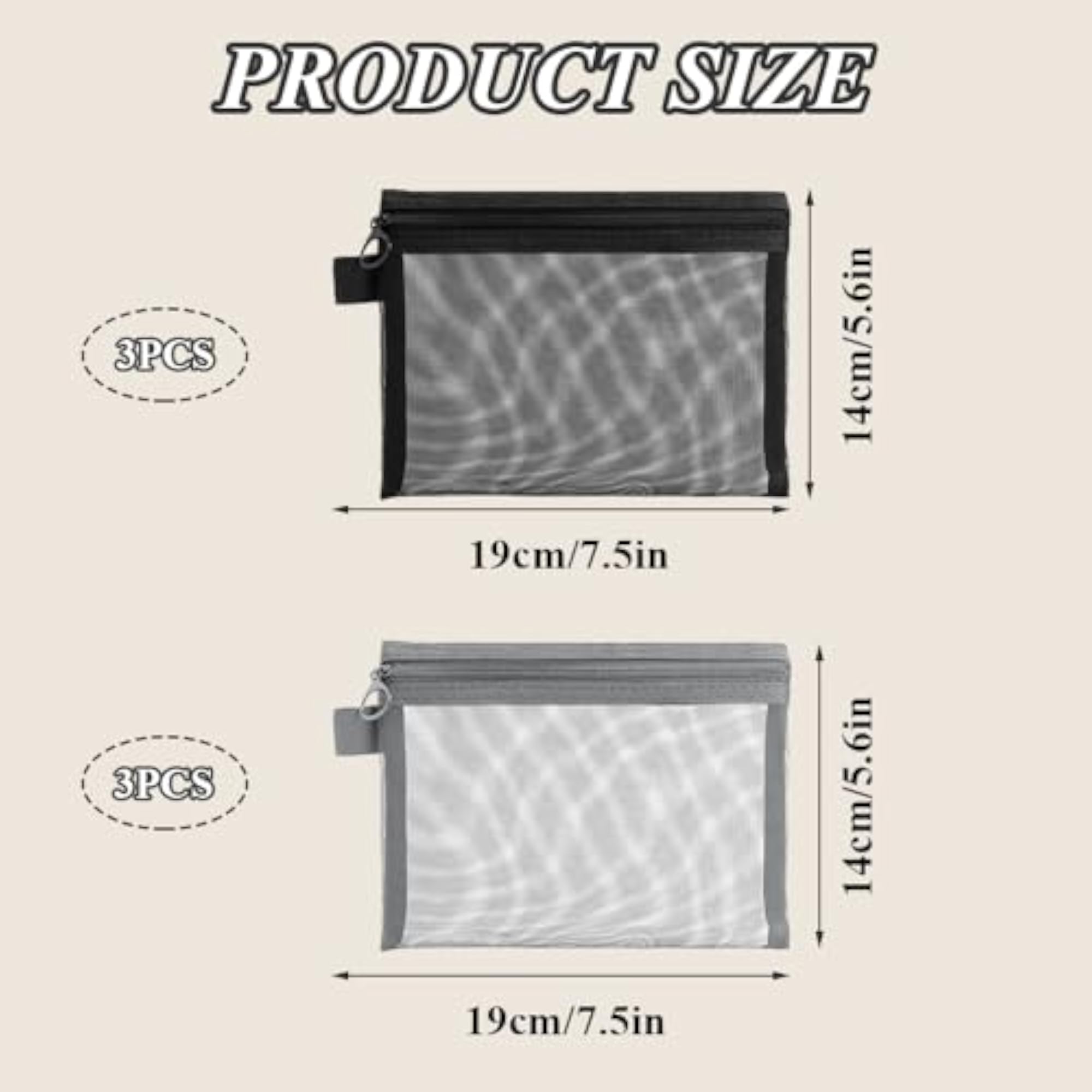 6 Pcs Small Makeup Bag Set, Portable Clear Pouches