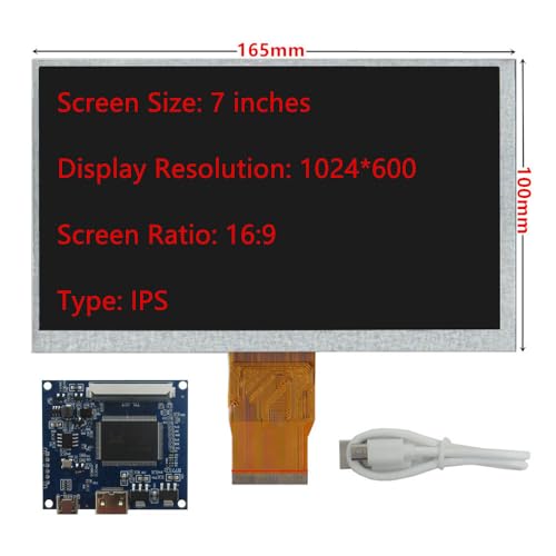 Image of 7-inch IPS Portable DIY Monitor Kit with 1024x600 Resolution & Mini-HDMI Controller - Compatible with PC, Raspberry /Orange Pi, Gaming Consoles, Microscopes, and More
