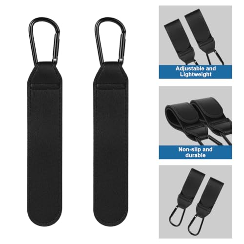 URAQT Kinderwagen Haken, 2 Stück Universelle Anhänger für Kinderwagen Lederoptik Kinderwagen Taschenhalte Kinderwagenhaken Taschenhaken Buggy Clips Träger für Wickeltasche Taschen Einkaufstasche