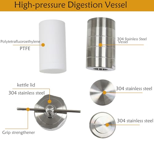 Reactor hidrotermal PTFE de 300ml y acero inoxidable para autoclave de 220 ℃ 3