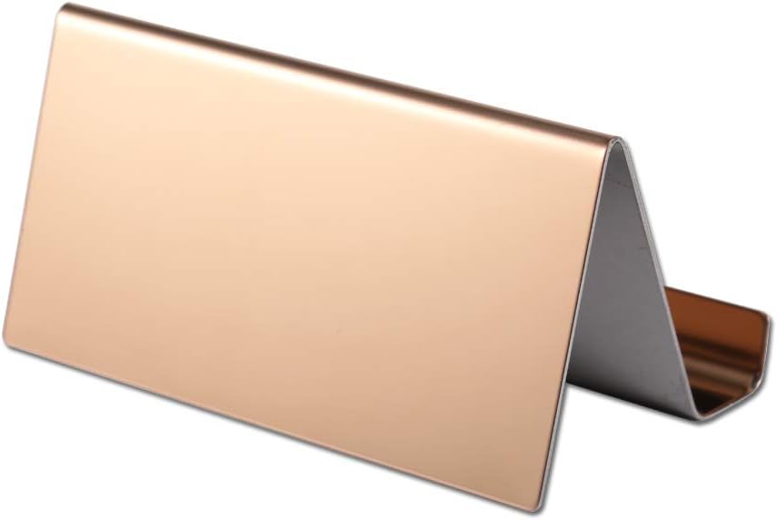 Stainless Steel Business Card Holder for Desk Office Business Card Stand Collection Organizer for Name Card, Business Card Display, 2 Pack (Rose Gold)