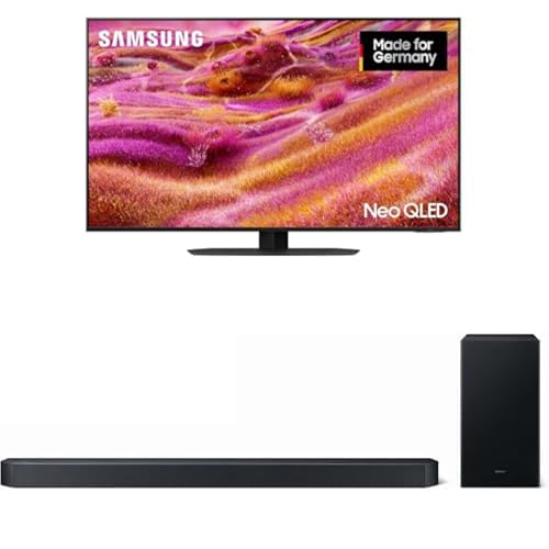 Samsung Neo QLED 4K TV QN90F 50 Zoll (125 cm) Mini LED AI Fernseher mit Glare Free HW-Q610GF Q-Serie 3.1.2-Kanal-Soundbar mit kabellosem 6,5'-Subwoofer, Dolby Atmos und DTS:X