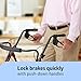 Medline Large Extra Wide Aluminum Bariatric Rollator Walker with Seat, Burgundy, 400 lb. Weight Capacity, Foldable, Under Seat Storage, 8
