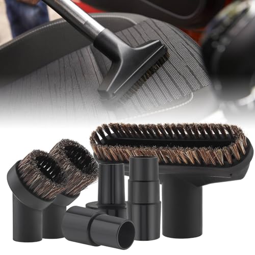 Vacuum Brushes 6PC, 1.26inch Horse Hair Vacuum Attachment, 5.9inch Vacuum Floor Brushes Vacuum Cleaner with 1-1/4 Inch to 1-3/8 inch Adapter, Vacuum Head Brushes Replacement for Household Cleaning