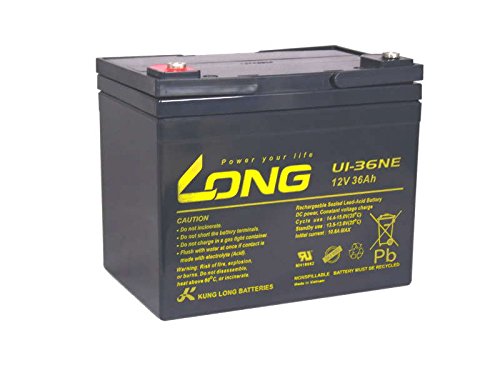 Batería Long U1-36NE 12 V 36Ah AGM de plomo, sin mantenimiento, compatible con 34Ah 41Ah