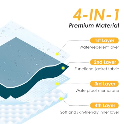 LAMA Sea Blue Lightweight Women's Raincoat with Hood - X-Large, Waterproof and Packable - Image 6