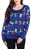 Tipsy Elves Sequined Ugly Christmas Sweater for Women Christmas Lights Cute Lady's Holiday...