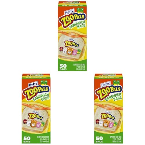 Image of Hefty Zoo Pals Sandwich Bags 50ct (Pack of 3)