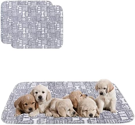 Geyecete Reusable Puppy Training Pads Washable Dog Pee Pads (2pack)of Premium Pee Pads for Dogs,Waterproof Whelping Pad,Puppy Travel Pet-Blue-S-Square