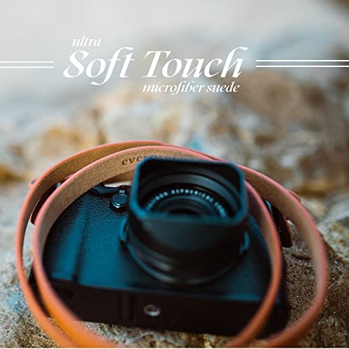Evergreen | Genuine Leather Minimalist Neck/Shoulder Slim Camera Strap W/Comfort Soft Touch Microfiber Backing | Designed For Modern/Vintage/Rangefinder Cameras (Tan) #TOP5