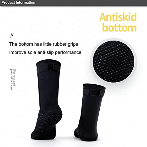 SUJAYU Diving Socks 3MM Neoprene Socks Surf Booties Dive Booties Dive Boots, Fin Sock Beach Sock Sand Sock for Beach Volleyball for Women & Men (Black, M)