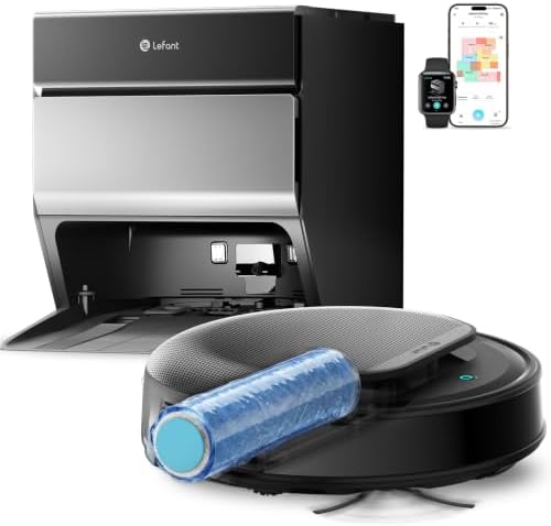 Lefant M5 Pro Saugroboter mit Wischfunktion, 23.000Pa Saugkraft | Dual Anti-Tangle, 75 °C Heißwasser-Moppwäsche, Hebarem Walzenmopp, Saugroboter Intelligente Hindernisvermeidung, W