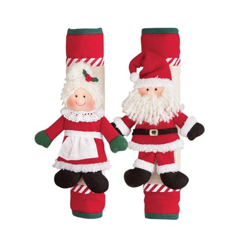 Collections Etc Mr. and Mrs. Claus Appliance Handle Covers - Set of 2