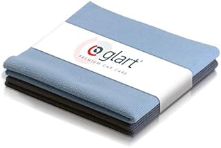 Glart 42AB 2-piece set of microfibre cloths window pane cloths for the car 40 x 40 cm microfibre cloth window cloth window pane cloth, Red