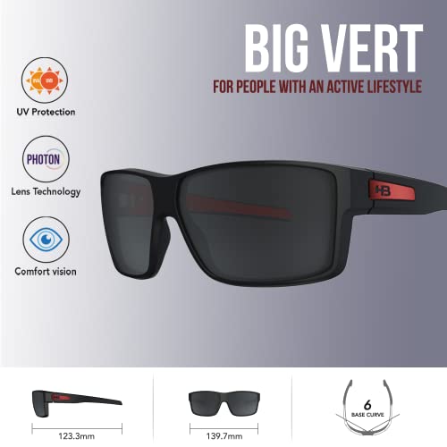 Óculos De Sol Big Vert Hb Adulto Unissex , Hb, Adultounissex, Preto Brilhante, Unico