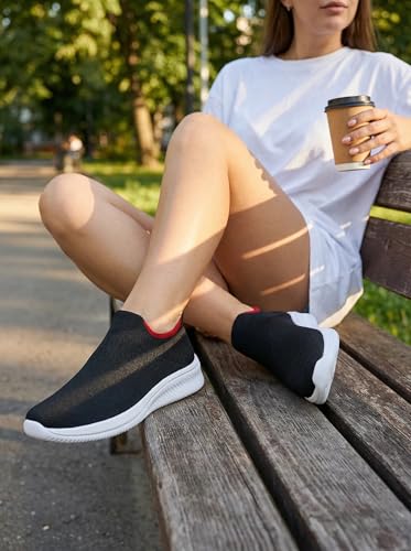 Image of vibdiv Pull-on Shoes Women Sock Sneakers Casual Lightweight Walking Jogging Yoga Indoor Outdoor Travel