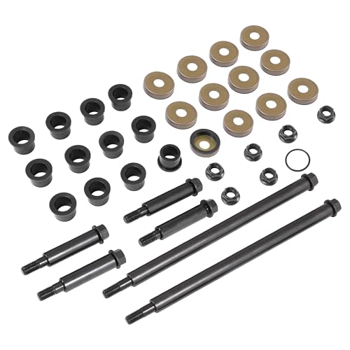ALMULOO Front Suspension Control Arm Rebuild Kit Compatible with 1991–2006 Yamaha Banshee 350 YFZ350 and Raptor 250 YFM250R, Upper & Lower A-Arm Bushings, Seal Caps, Bolts and Collars Black