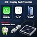 Wireless CarPlay Adapter for iPhone– Super mini 2 in 1 Plug Convert Wired to Wireless Car Play Dongle for Apple iOS 10+ , Instant Connectivity, Fit for Cars with Built-in CarPlay, Black Silver