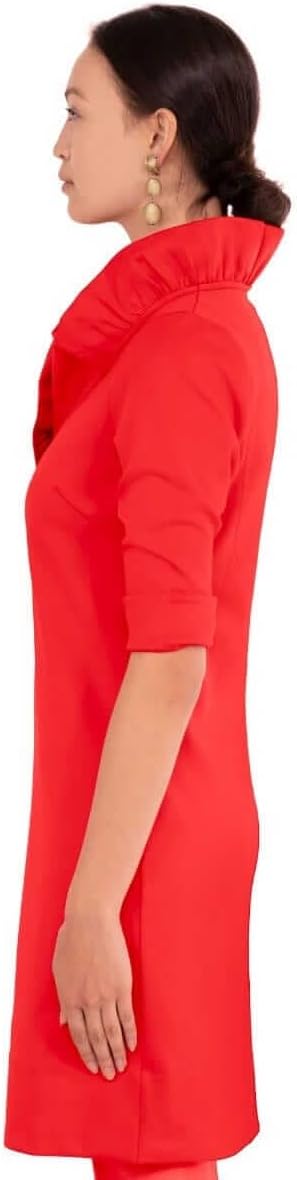 Gretchen Scott Designer Women's - Jersey Ruffneck Dress - Solid - Image 2