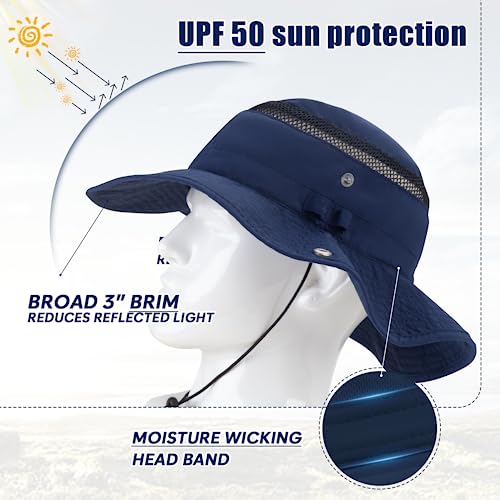 Gelbesty Cooling Boonie Hat- Upf 50, Sun Hats For Men Women Bucket Fishing Hat, Mesh Design For Maximum Airflow And Cools When Wet(Blue) #TOP4